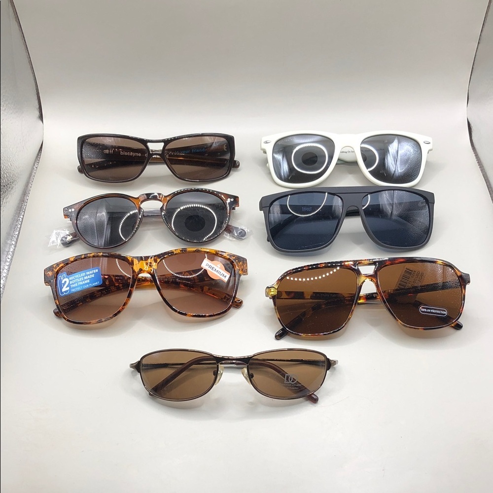 Bundle 7 classic square aviator round rectangular sunglasses various brands.